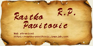 Rastko Pavitović vizit kartica